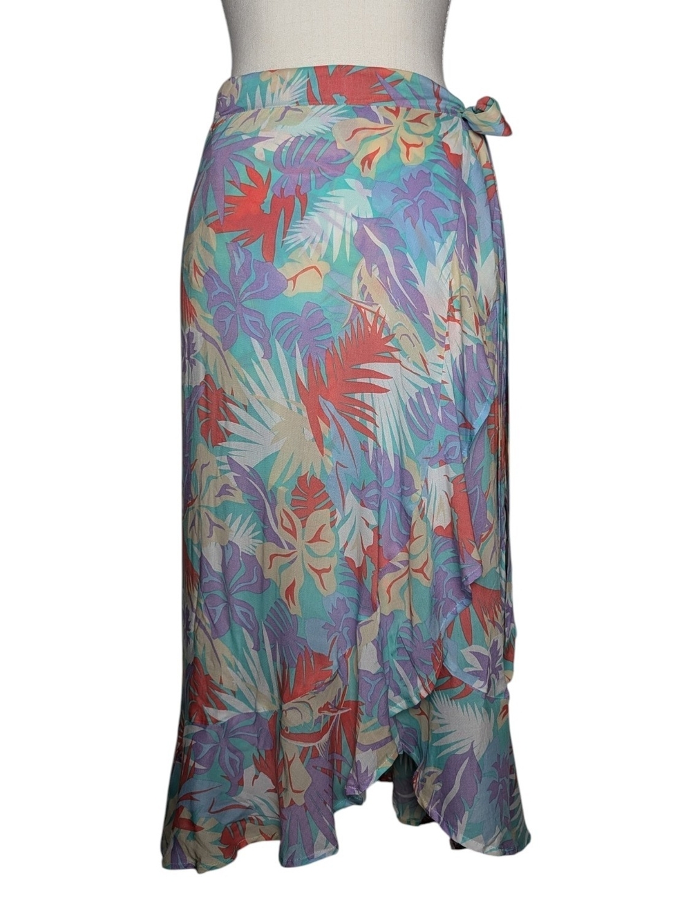 Salt Life Teal, Coral & Lavender Tropical Wrap Swim Sarong